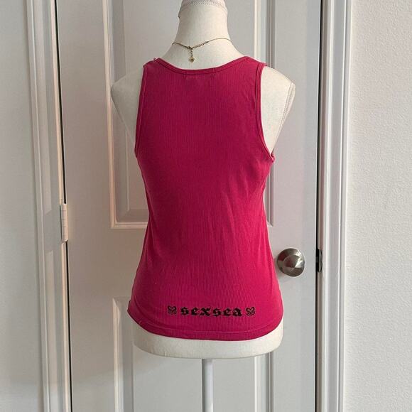 SexSea Size Medium Vintage Pink Y2K 2000s Tank Made With 100% Cotton - Picture 4 of 8